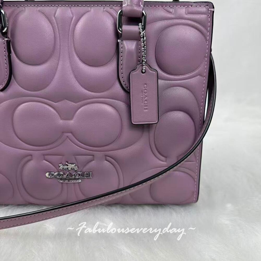Coach Maggie Small Tote Bag Crossbody In Signature Leather/Sv/Jasmine CY670 NWT - Picture 5 of 8